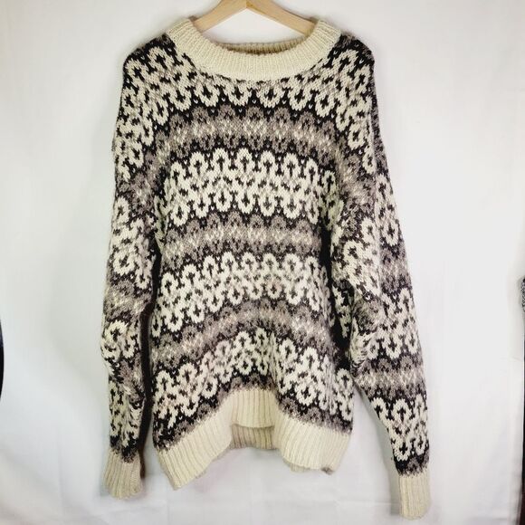 Gleneden 100% Pure Wool Heavyweight Traditional Patterned Sweater Needs Repairs - Picture 1 of 12